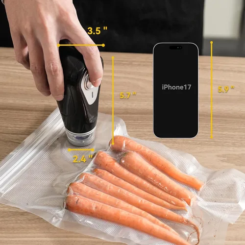 Vista 2 de Vesta Sellador al vacío de mano de precisión, potente sellador al vacío compacto para ahorrar alimentos, diseño portátil y recargable, sellador