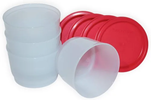 Vista 2 de Tupperware Juego de 4 recipientes con sellos rojos (4 onzas cada uno)