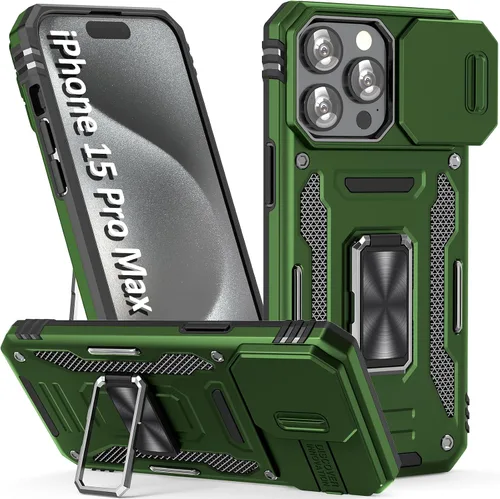 Vista 43 de Funda para iPhone 15 Pro, color verde alpino