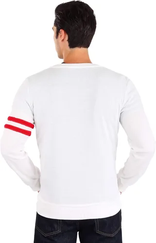 Vista 4 de Entra en la frescura de los años 50 suéter de lujo con letras altas Rydell de lujo para hombre. Abraza el estilo vintage con encanto auténtico!