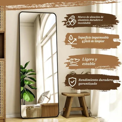 Vista 5 de XRAMFY Espejo rectangular de cuerpo completo de 56 x 21 pulgadas, con soporte para colgar en la pared, para dormitorio, sala de estar, dormitorio