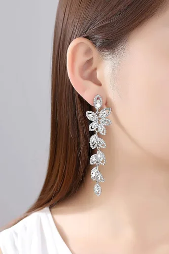 Vista 2 de mecresh Flower Teardrop Earring and Bracelets SilverGoldChampagne Bridal Jewelry Sets for Women