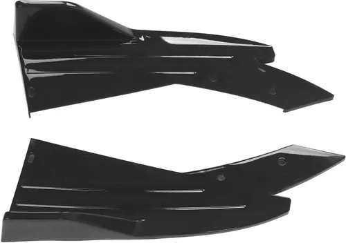 Vista 9 de Fydun 2 unids brillante negro coche parachoques trasero canard labio lateral falda divisor alerón universal