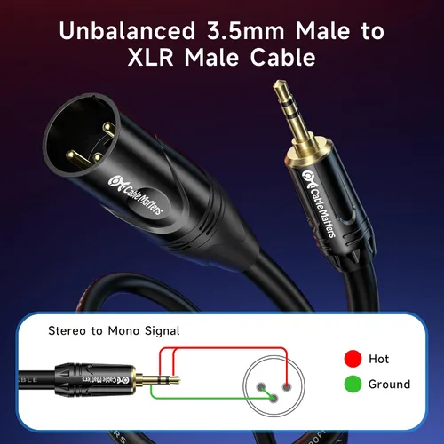 Vista 2 de Cable Matters Cable de 0.138 in a XLR, macho a macho, 3 pies