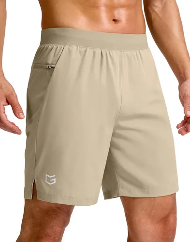 Vista 15 de G Gradual Pantalones cortos deportivos para correr para hombre de 7/5/9 pulgadas, bolsillo con cremallera, ligeros, para entrenamiento, gimnasio