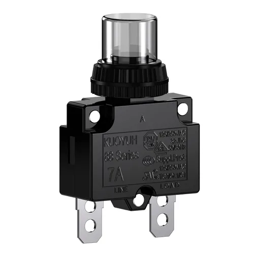 Vista 15 de Disyuntores de 3 Amperios Protector de Interruptor de Sobrecarga Térmica Serie 88 Restablecimiento Manual con Botón Pulsador con Terminales