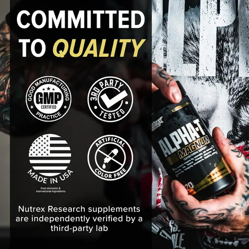 Vista 7 de Nutrex Research Soporte de testosterona Alpha-T Magnum para hombres Suplemento anabólico con Tongkat Ali, Fadogia Agrestis, Shilajit y Ashwagandha