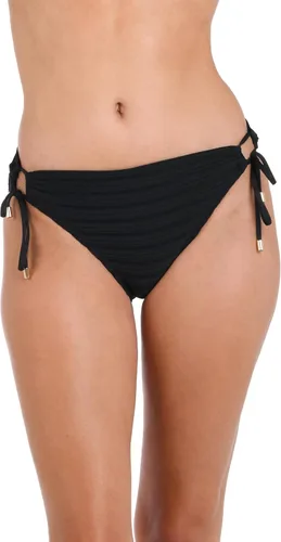 Vista 26 de La Blanca Parte inferior de bikini hipster con lazo lateral para mujer Negro/ Luces de la ciudad