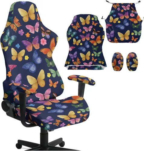 Vista 15 de Fundas para silla de juegos con cremallera de mariposa, elásticas, fáciles de poner y quitar, funda de silla de oficina de ensueño, decoración