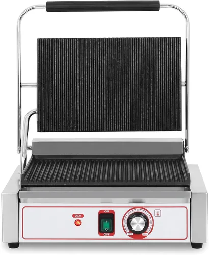 Vista 10 de Parrilla comercial Panini Prensa plana Sandwich Maker Industrial Panini Machine Single Grill Grande (parrilla de prensa Panini estándar)
