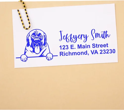 Vista 121 de American Bulldog Stamp Duo, Custom Return Address for Dog Lovers, Personalized Mail Mark for Letters and Cards