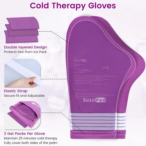Vista 4 de SuzziPad Calcetines fríos y paquete de hielo para manos, guantes de enfriamiento para quimioterapia, paquete de cuidado de quimioterapia