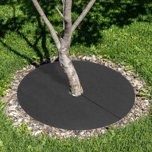 Vista 6 de MECCANIXITY Anillo de mantillo de árbol de 20.5 pulgadas, protector de árbol no tejido, cubierta de plantas para control de malezas, barrera redonda