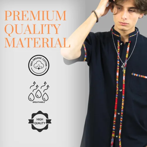 Vista 2 de Camisa tradicional mexicana Toluca para hombre, estilo guayabera, camisas para hombre, para verano, casual, cultural y boda