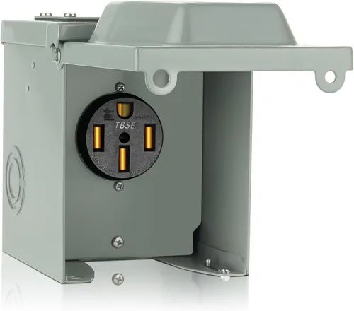 Vista 9 de WELLUCK Caja de toma de corriente de 30 amperios para RV, receptáculo RV de 125 voltios NEMA TT-30R, panel eléctrico exterior cerrado