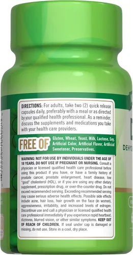 Vista 7 de Nature's Truth DHEA 100 mg 60 cápsulas Suplemento sin OMG y sin gluten