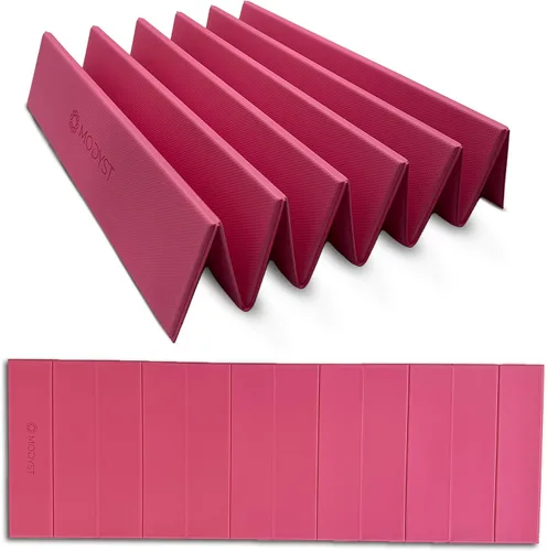 Vista 12 de Esterilla de yoga plegable, Esterilla de yoga plegable TPE, Esterilla de ejercicio plegable para yoga, pilates, entrenamientos en el suelo, diseño
