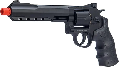 Vista 3 de Goldenball - Revólver WellFire de 12.2" CO2 Swing Out Airsoft (Color: Negro)