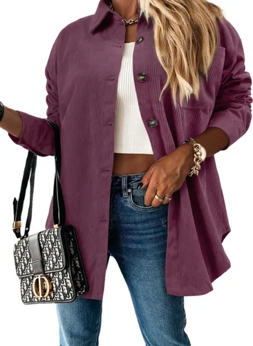 Vista 124 de ZOLUCKY Chaqueta de manga larga con botones para mujer, talla grande, blusas