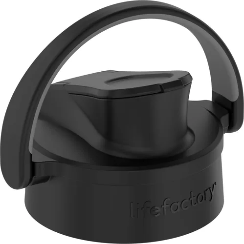Vista 2 de Lifefactory Accesorio Active Flip Cap para botellas de vidrio de 12 onzas, 16 onzas y 22 onzas, negro ónix