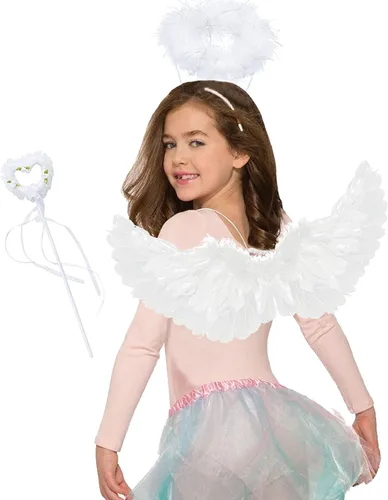 Vista 5 de Varita mágica de alas de ángel y halo para niños, disfraz de ángel para Halloween, fiesta de cosplay de Navidad