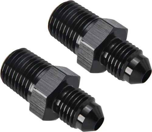 Vista 15 de 3AN macho Flare a 1/4 NPT tubo macho 90 grados codo adaptador unión aluminio negro