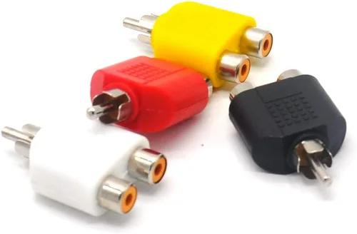 Vista 3 de Padarsey RCA - Adaptador divisor en Y, 2 hembras a 1 macho para audio y video, AV TV Cable Convert, pieza de 4