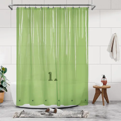Vista 28 de Barossa Design - Forro de cortina estrecho de PEVA para ducha, con 3 imanes, impermeable, para cabina de baño pequeña, sin PVC, ojales metálicos