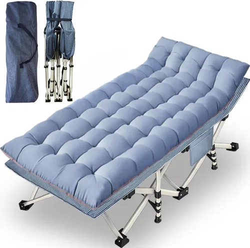 Vista 11 de Cuna de Camping con Colchón Cómodo Camas para Dormir Fácil de Montar Cama de Camping Resistente Cama Plegable Cama de Huésped con Bolsa de Transporte