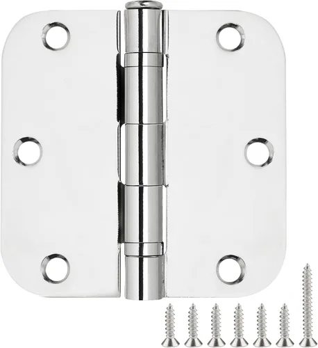 Vista 31 de TDCHINGES - Paquete de 3 bisagras redondeadas con radio de 5/8", de hierro, planas, estándar, fácil de instalar, para puertas dobles, habitación