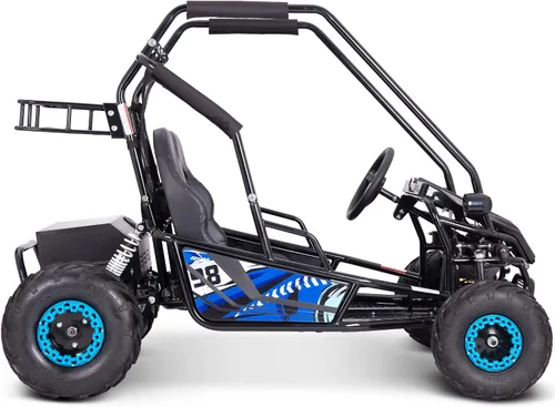 Vista 8 de MotoTec Mud XL 60v 2000w Electric Go Kart Full Suspension Blue Azul
