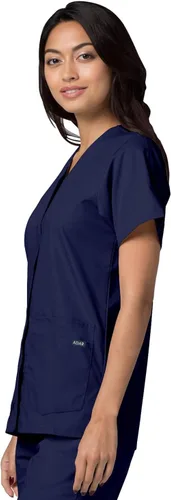 Vista 3 de Adar - Ropa quirúrgica universal para mujer - Top médico con cierre frontal