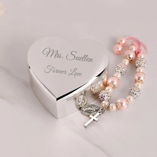 Vista 4 de Caja de recuerdo de joyería de corazón personalizada, aniversario para amiga, compañera de trabajo, esposa o hija, regalos con nombre grabado