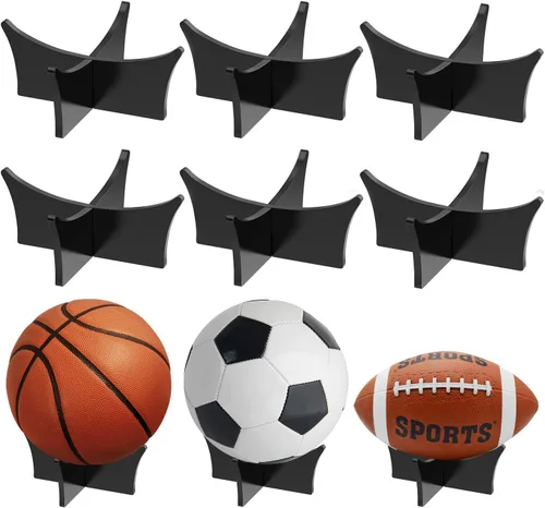 Vista 10 de CANIPHA Soporte de bola de acrílico - Soporte de exhibición para fútbol, baloncesto, fútbol, voleibol, rugby y más - Escaparate de trofeos