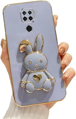 Vista 24 de Funda con soporte de conejo de corazón para Xiaomi Redmi A1, galvanizado suave TPU protector delgado a prueba de golpes con lindo conejito soporte
