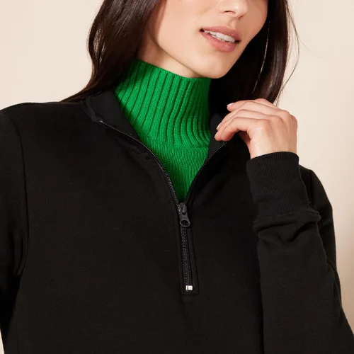 Vista 4 de Tienda Essentials - Sudadera ligera de manga larga de rizo francés con zíper para mujer