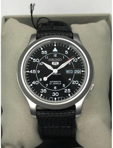Vista 4 de Seiko SNK809K2 - Reloj de acero inoxidable Seiko 5 militar automático plateado Reloj automático