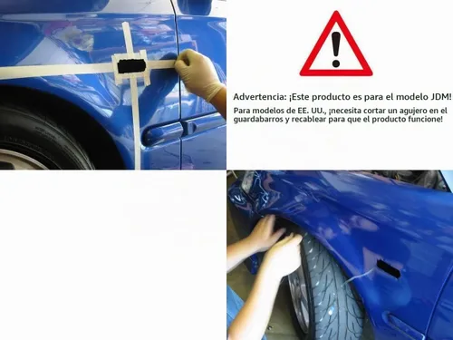 Vista 2 de iJDMTOY JDM-Spec - Luces de marca lateral de parachoques delantero con lentes ámbar semitransparentes y LED completos con cables de conexión