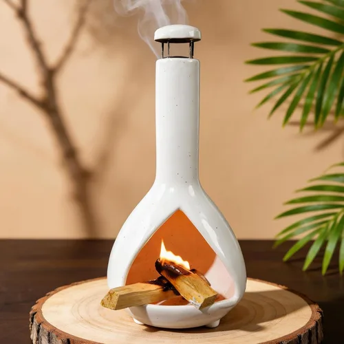 Vista 9 de MOUGIGI Porta Incienso Artesanal de Palo Santo - Quemador de Incienso Cerámico - Tamaño Compacto para Espacio de Meditación - Quema Palo Santo