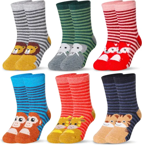 Vista 61 de Eocom 6 pares de calcetines de invierno cálidos de lana para niños y niñas