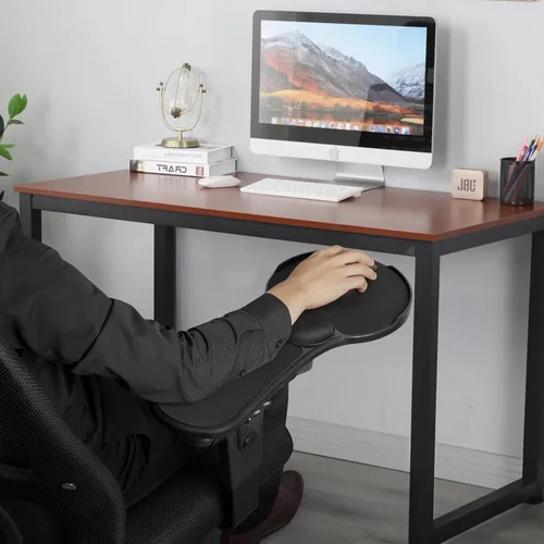 Vista 4 de Alfombrilla de mouse ergonómica mejorada para silla, bandeja de mouse ajustable con cojín de muñeca, alfombrilla de mouse para brazo de silla