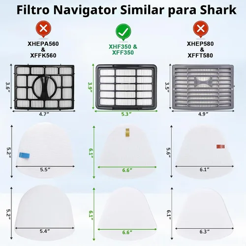 Vista 2 de Anewise Filtro de repuesto de vacío para Shark Navigator Lift-Away NV360