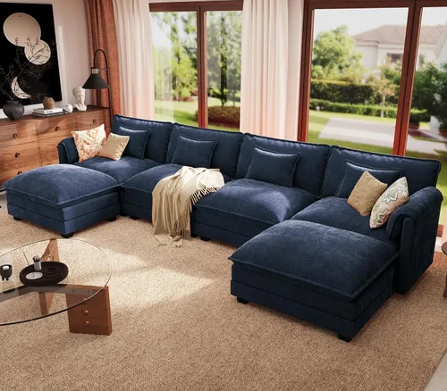 Vista 72 de Sofá modular de gran tamaño de 113 pulgadas, cómodo sofá en forma de L con funda extraíble, asiento ancho y profundo moderno para sala de estar