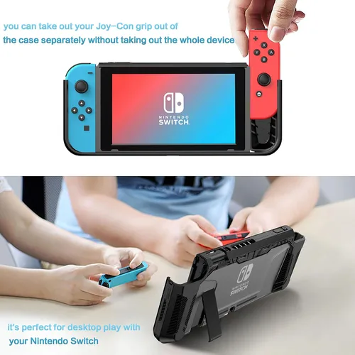 Vista 5 de PiMivco Dockable Case for Nintendo Switch 2017,Protective Case Compatible for Nintendo Switch and Joy-Con Controller ,TPU Grip Cover with