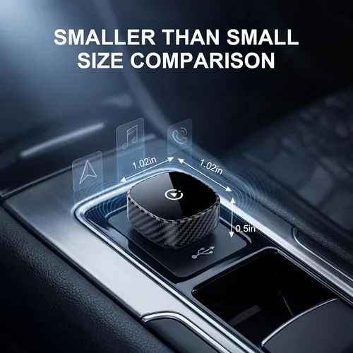 Vista 4 de Adaptador inalámbrico CarPlay para Apple iPhone y Android Auto 2026 Negro
