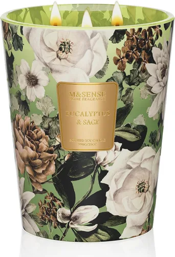 Vista 21 de M&SENSE - Vela de cera de soja natural aromática de 35 onzas, extragrande, 3 mechas, 150 horas, larga duración, combustión lenta, para decoración