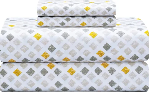 Vista 19 de Feather & Stitch - Juego de sábanas de 100 % algodón más suaves, ropa de cama de tejido percal de 300 hilos, bolsillo profundo de 16 pulgadas