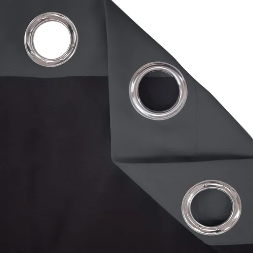 Vista 13 de Cortinas opacas para dormitorio con línea negra, 100 % opacas, con aislamiento térmico, cortinas largas para sala de estar, tratamiento de ventanas