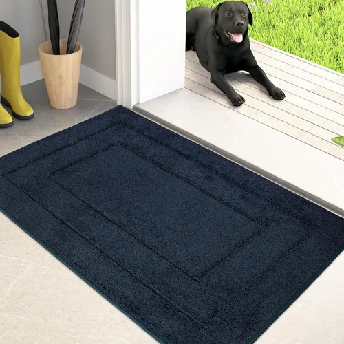 Vista 12 de PURRUGS Tapete para puerta que atrapa la suciedad, 20 x 31.5 pulgadas, antideslizante, lavable a máquina, tapete de entrada para perro, tapete