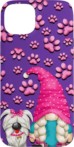 Vista 8 de iPhone 11 - Cosas de gnomo púrpura para mujer, patrón de pata rosa para perro, mamá